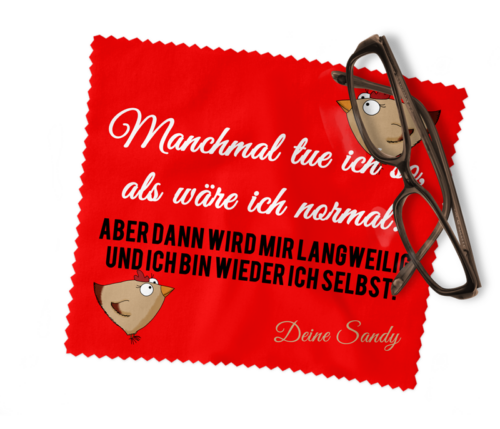 Brillenputztuch mit lustigem Spruch