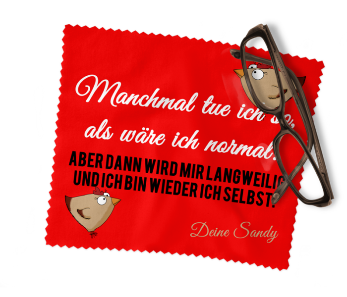 Brillenputztuch mit lustigem Spruch