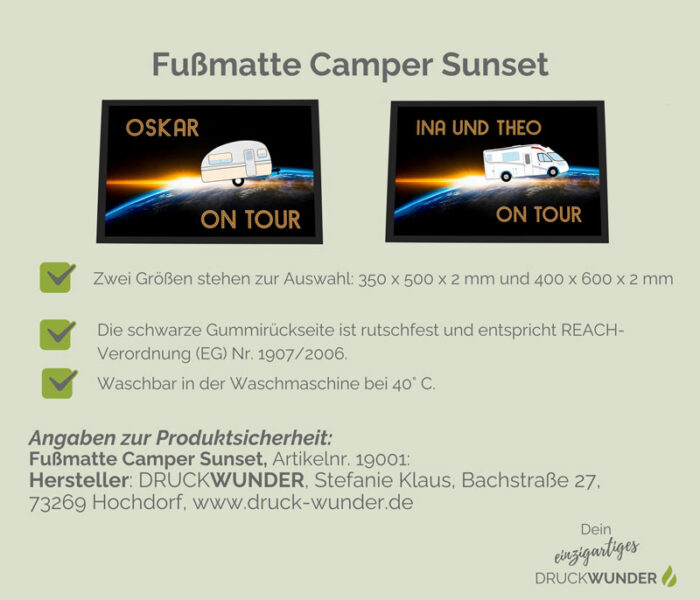 Personalisierte Fußmatte Camping