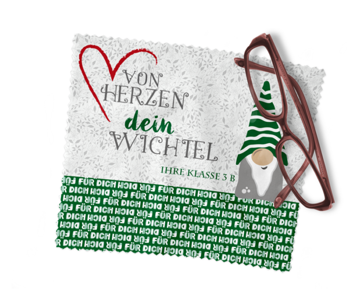 Personalisiertes Wichtelgeschenk Brillenputztuch