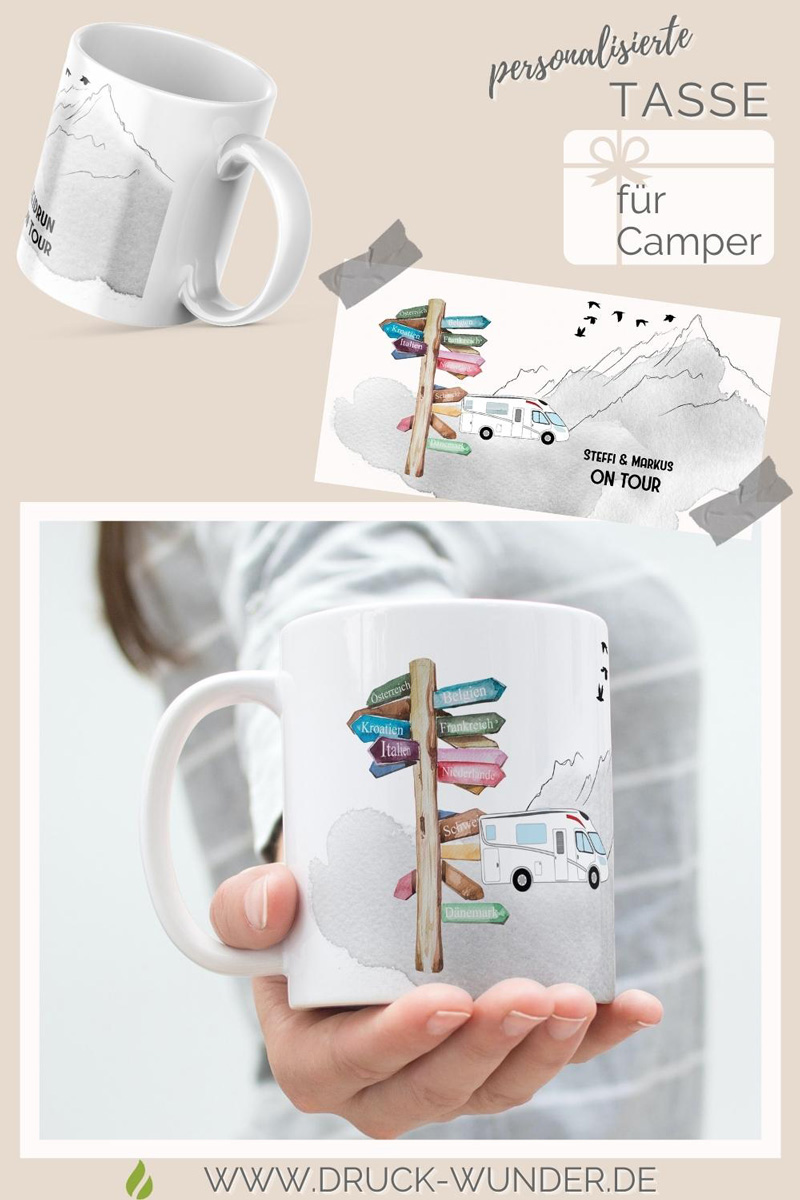 Personalisierte Tasse Wohnwagen für Camper - Urlaubsfeeling