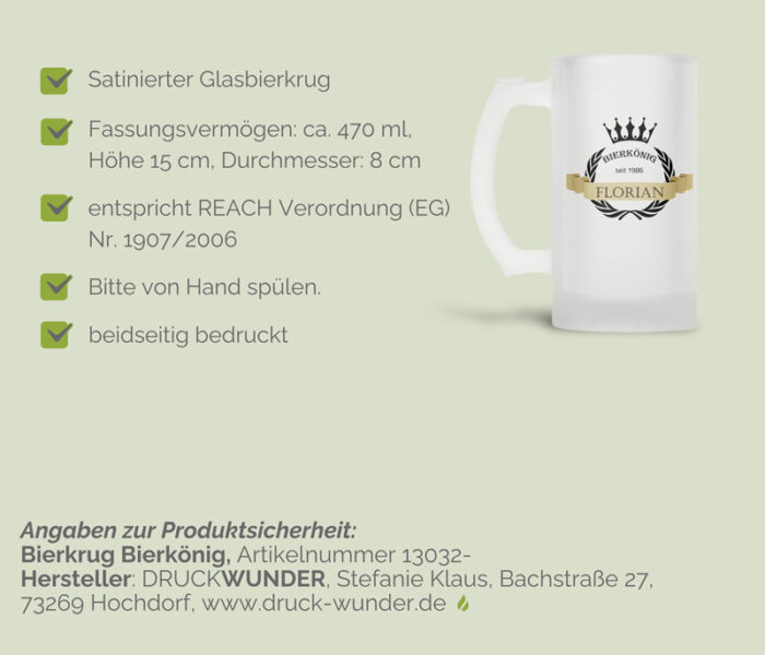 Personalisiertes Geschenk für Freunde: Bierkrug Bierkönig