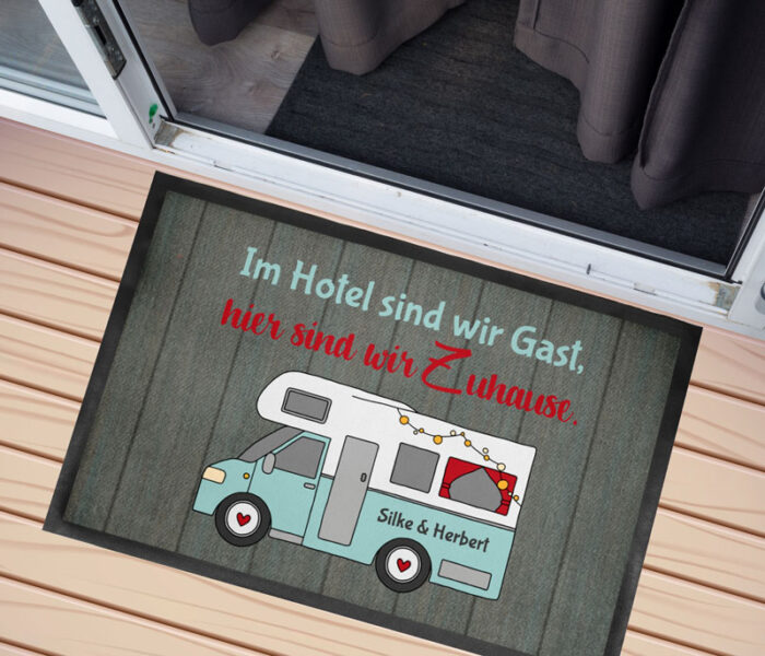 Personalisierte Camping Fußmatte