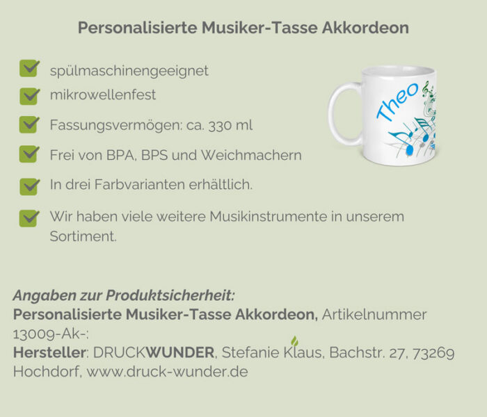 Tasse für Akkordeonspieler