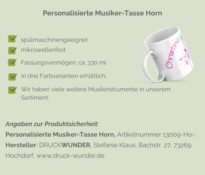 Tasse Horn mit Namen