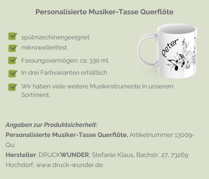 Musiker-Tasse Querflöte