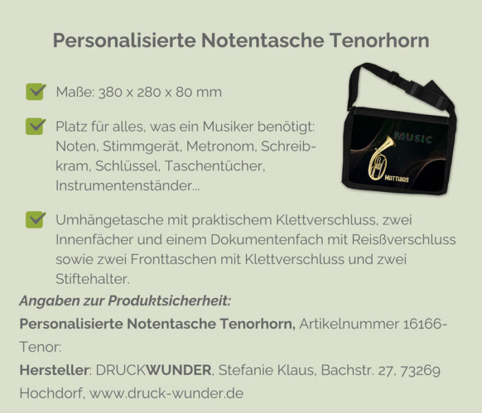 Tasche Musikunterricht