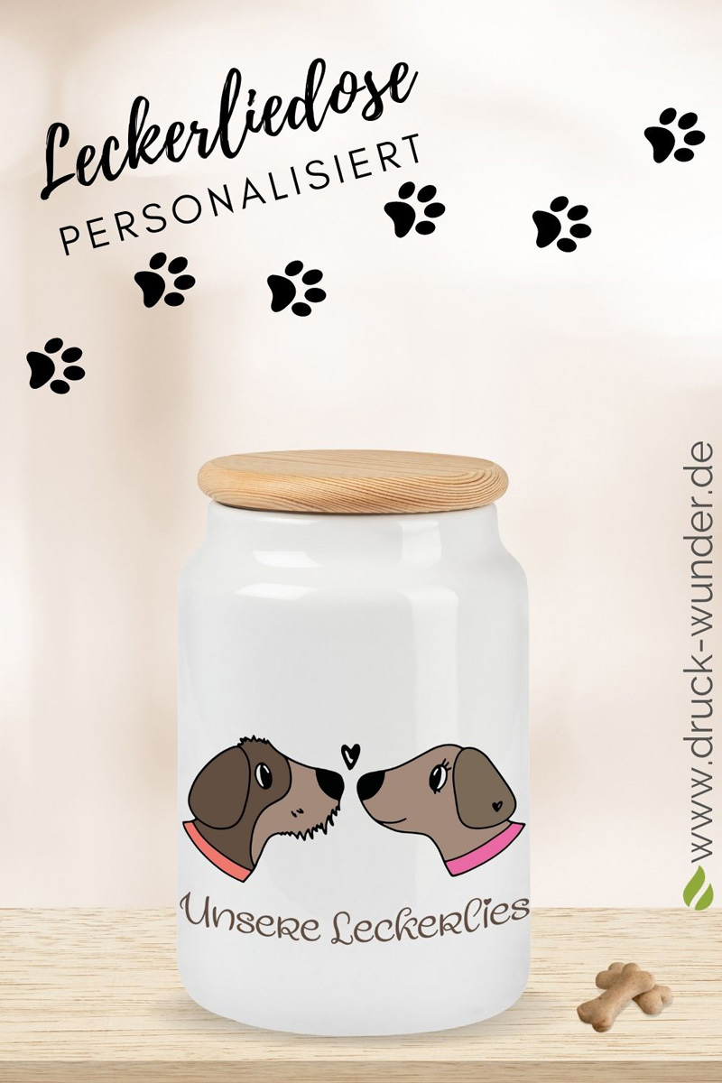 Leckerlidose Dackelpaar – Geschenk für Hundefreunde – Druckwunder