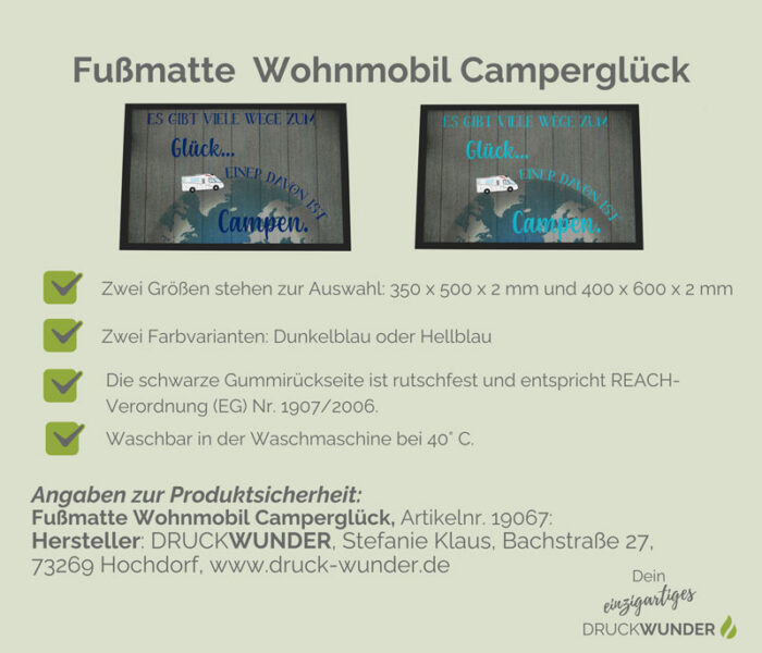 Fußmatte Wohnmobil: Hinweise