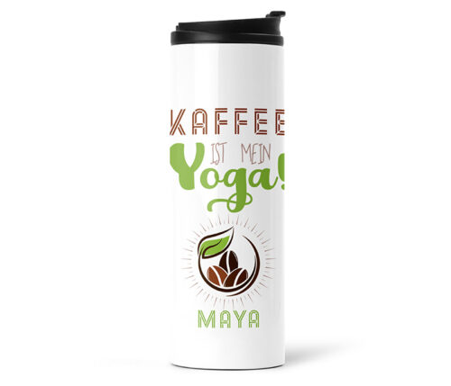 Thermobecher Kaffee ist mein Yoga