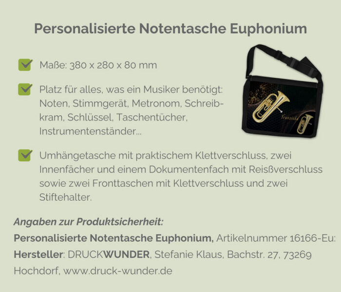 Personalisierte Notentasche Euphonium