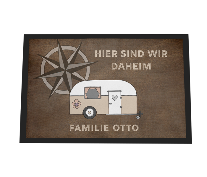 Fußmatte Camping mit Wohnwagen