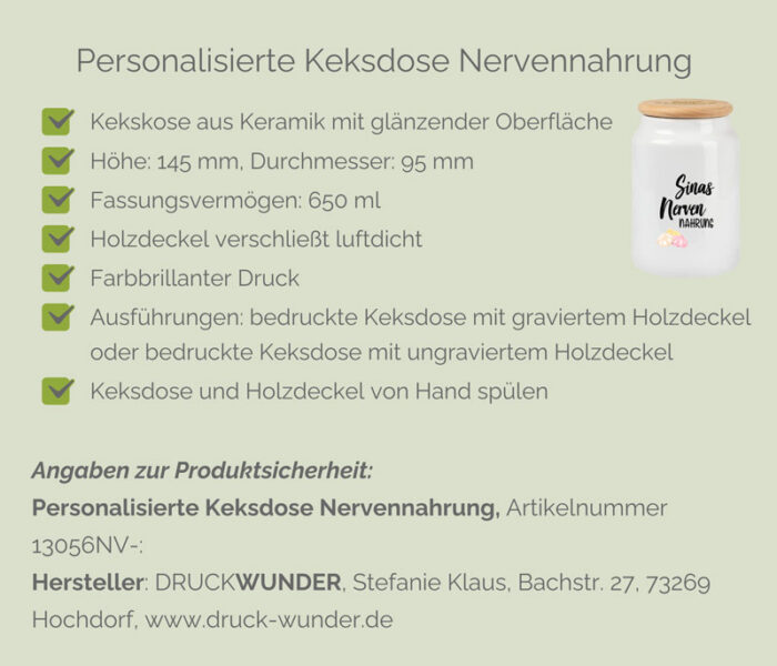 personalisierte Keksdose Nervennahrung