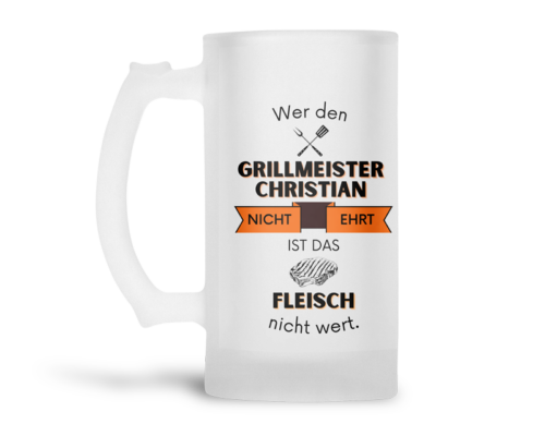 Personalisierter Bierkrug Grillmeister