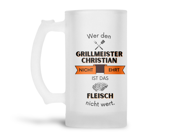 Personalisierter Bierkrug Grillmeister