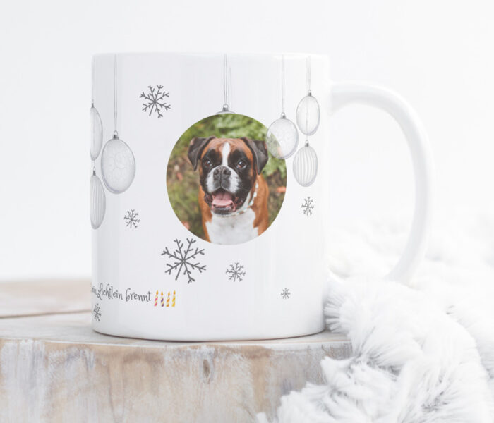 Weihnachtsgeschenk mit Fotos - Fototasse Hund Boxer