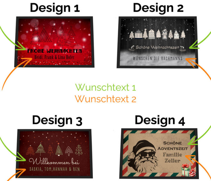 Personalisierbare Fußmatte Weihnachten