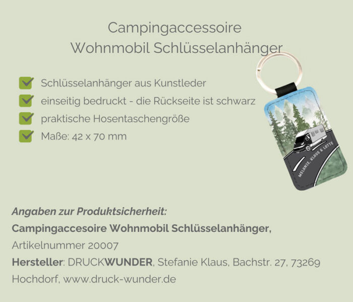 Wohnmobil Schlüsselanhänger mit Wunschtext